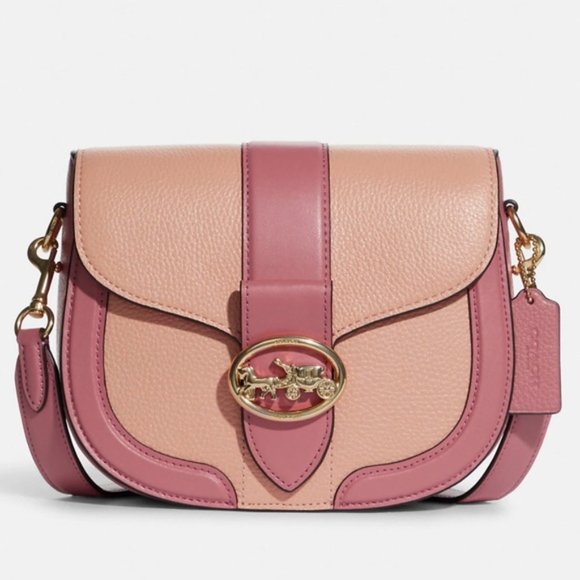 Coach Georgie Saddle Bag In Colorblock - Picture 1 of 16